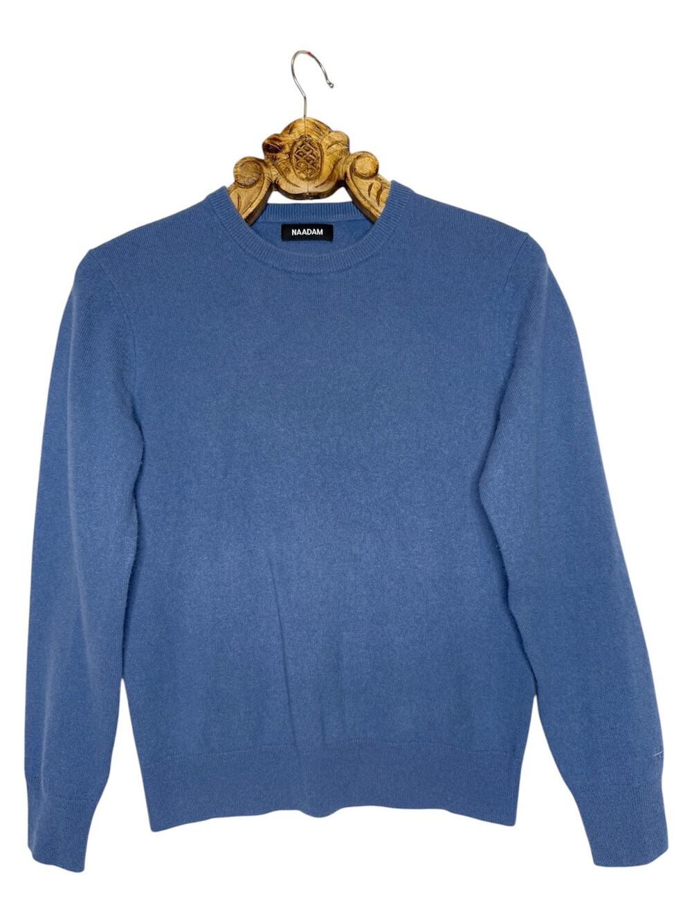 Naadam Mens Cashmere Sweater Crew Neck Blue Size Small